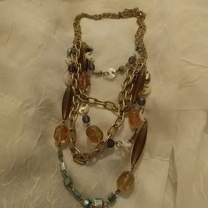 Lia Sophia multistrand gold tone necklace